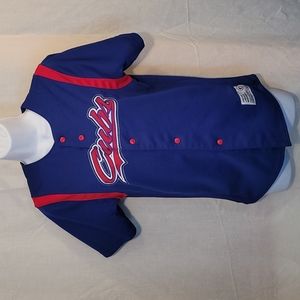 Blue and Red 'Cubs' Short-Sleeve Jersey Top